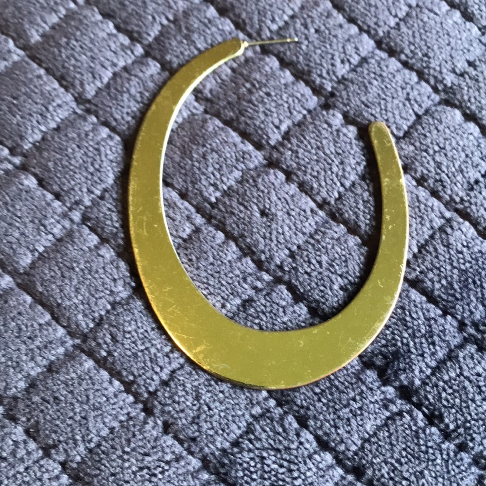 Large Flat Gold Hoop Earrings